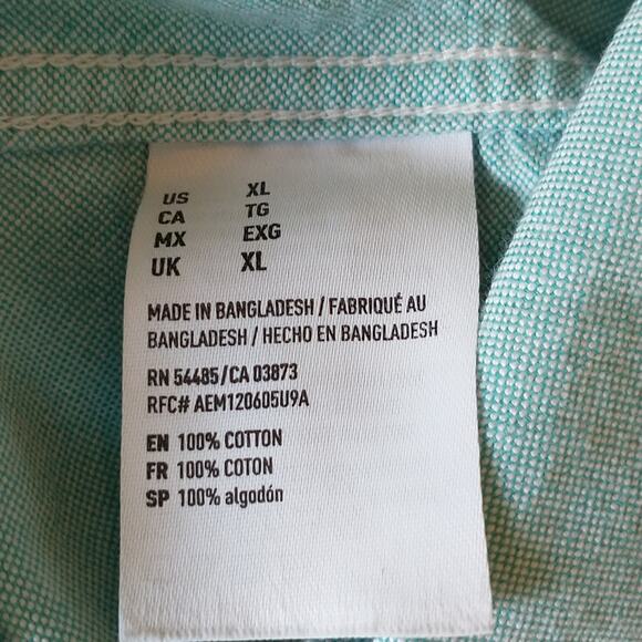 American Eagle Outfitters Button Down Shirt Men's XL Blue Long Sleeve Cotton - Picture 8 of 14